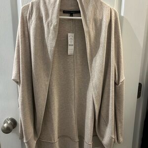 White House Black Market Cream Open-Front Cardigan Set